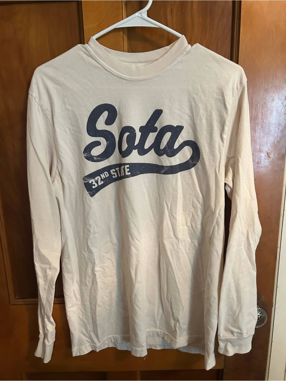 Comfort Colors Cream Long-Sleeve 'Sota' Graphic Tee